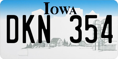 IA license plate DKN354