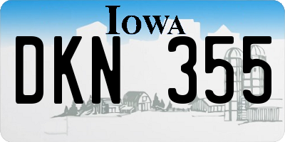IA license plate DKN355
