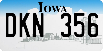 IA license plate DKN356