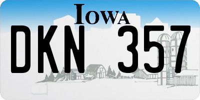 IA license plate DKN357