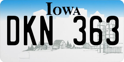 IA license plate DKN363