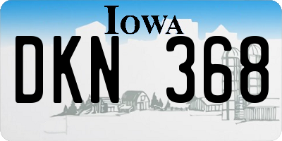 IA license plate DKN368