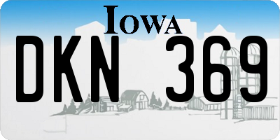 IA license plate DKN369