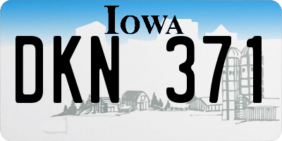 IA license plate DKN371