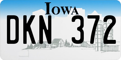 IA license plate DKN372