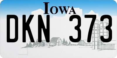 IA license plate DKN373