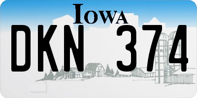 IA license plate DKN374