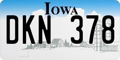 IA license plate DKN378