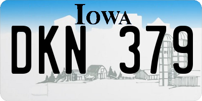 IA license plate DKN379