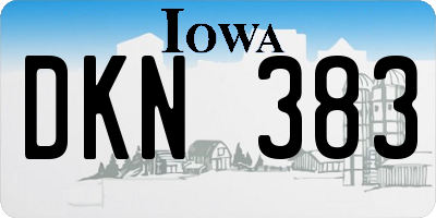IA license plate DKN383