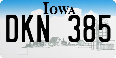 IA license plate DKN385