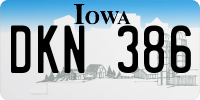 IA license plate DKN386