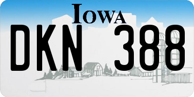 IA license plate DKN388