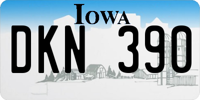 IA license plate DKN390
