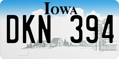 IA license plate DKN394