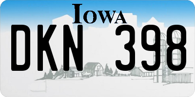 IA license plate DKN398