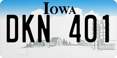 IA license plate DKN401
