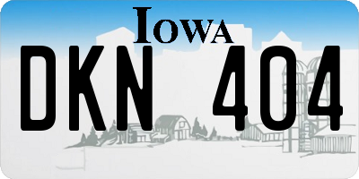 IA license plate DKN404