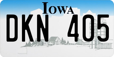 IA license plate DKN405