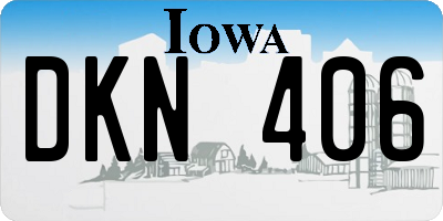 IA license plate DKN406