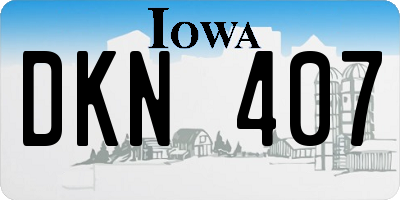 IA license plate DKN407
