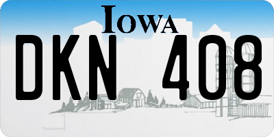 IA license plate DKN408