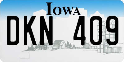 IA license plate DKN409