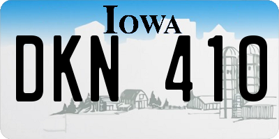 IA license plate DKN410