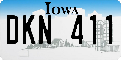 IA license plate DKN411