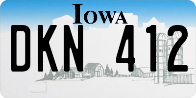 IA license plate DKN412