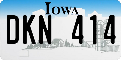 IA license plate DKN414