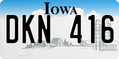 IA license plate DKN416
