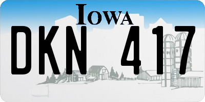 IA license plate DKN417