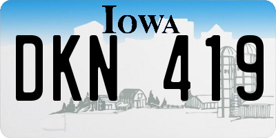 IA license plate DKN419