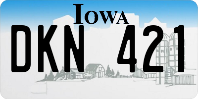 IA license plate DKN421