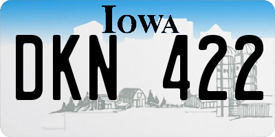 IA license plate DKN422
