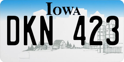 IA license plate DKN423