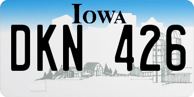 IA license plate DKN426