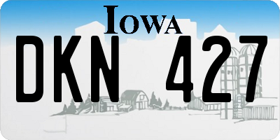 IA license plate DKN427