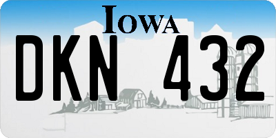 IA license plate DKN432
