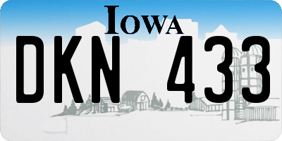 IA license plate DKN433