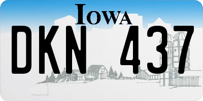IA license plate DKN437
