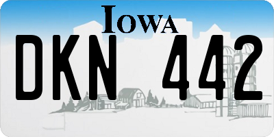 IA license plate DKN442