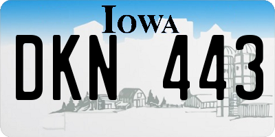 IA license plate DKN443
