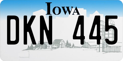 IA license plate DKN445