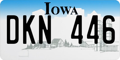 IA license plate DKN446