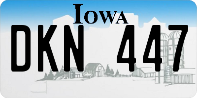 IA license plate DKN447