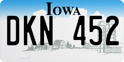 IA license plate DKN452