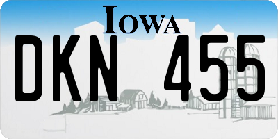 IA license plate DKN455
