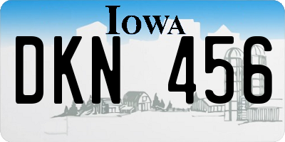 IA license plate DKN456